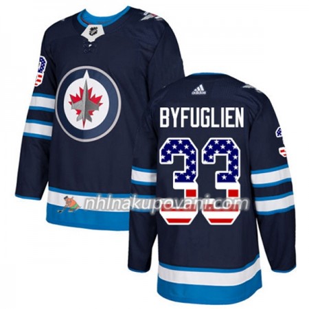 Winnipeg Jets Dresy Dustin Byfuglien 33 2017-2018 USA Flag Fashion Modrá Adidas Authentic - Pánské